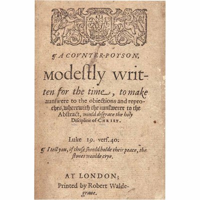 Lot 153 - [ELIZABETHAN LAW] FENNER, DUDLEY (?). A...