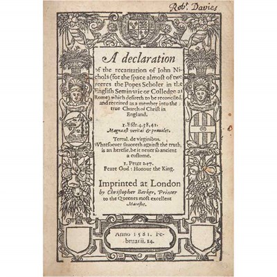 Lot 152 - [PROTESTANT/CATHOLIC CONTROVERSY] NICHOLLS,...