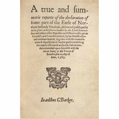 Lot 150 - [TREASON] A true and summarie reporte of the...