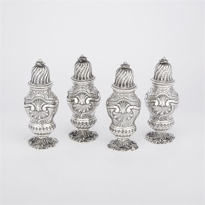 Lot 425 - Set of Four George III Silver Casters George...