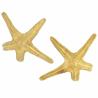 Lot 31 - Pair of Gold Starfish Earclips