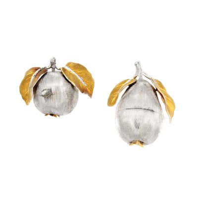 Lot 385 - Two Two-Color Gold Fruit Clip-Brooches, Buccellati