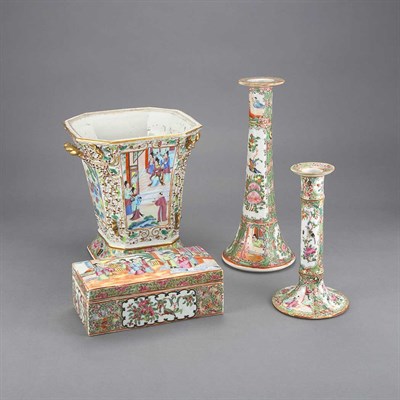Lot 231 - Group of Canton Rose Medallion Porcelain...