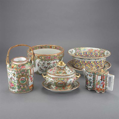 Lot 245 - Group of Canton Rose Medallion Porcelain...