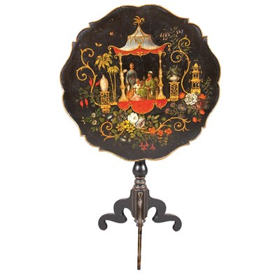 Lot 376 - Victorian Painted and Parcel Gilt Tip-Top...