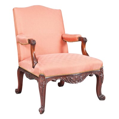 Lot 308 - George III Style Mahogany Library Armchair The...