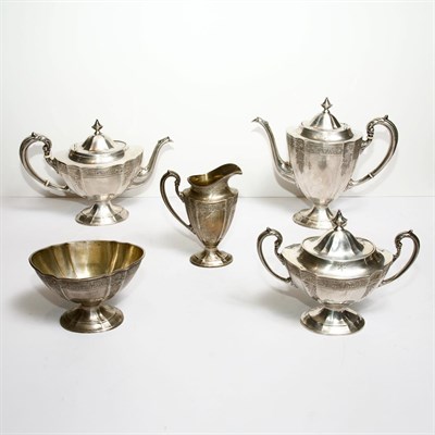 Lot 325 - American Sterling Silver Five-Piece Tea and...
