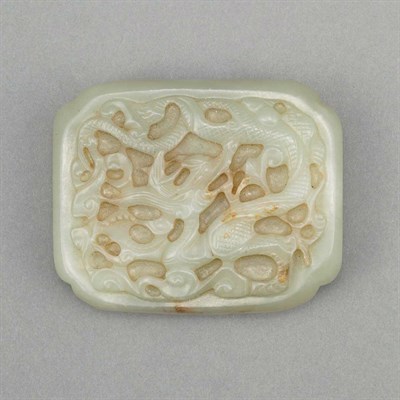 Lot 511 - Chinese Celadon Jade Belt Buckle 19th/20th...
