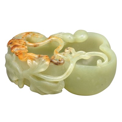 Lot 688 - Chinese Celadon Jade Brushwasher Of double...