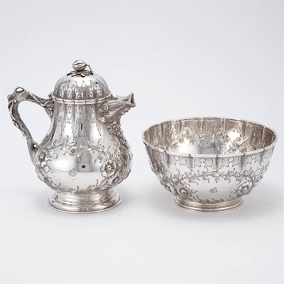 Lot 221 - American Silver Waste Bowl and Hot Milk Jug...