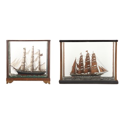 Lot 276 - Two Glass Encased Ship Models Lengths 12 1/2...