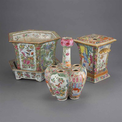 Lot 258 - Group of Canton Famille Rose Porcelain...