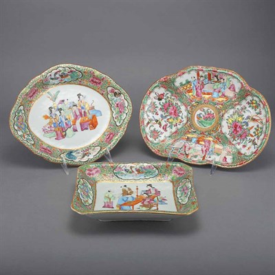 Lot 261 - Group of Canton Famille Rose Porcelain Dishes...