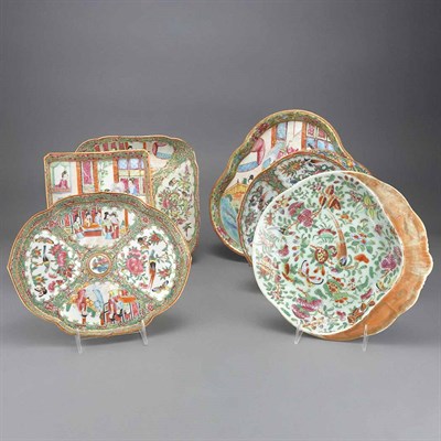 Lot 206 - Group of Canton Famille Rose Porcelain Dishes...