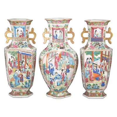 Lot 133 - Assembled Canton Famille Rose Porcelain...