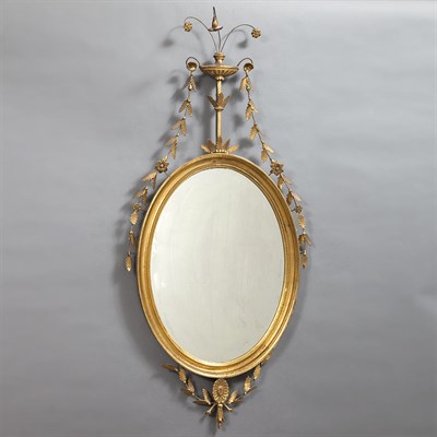 Lot 1407 - George III Gilt-Wood Mirror Height 43 inches,...