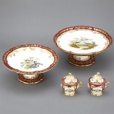 Lot 1269 - Assembled French Porcelain Dessert Service...
