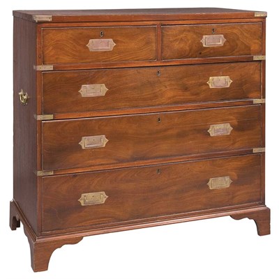 Lot 1255 - English Brass Bound Mahogany Campaign Chest...