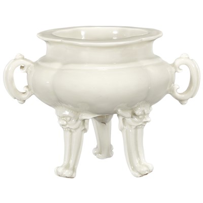 Lot 349 - Chinese Dehua Censer 18th Century The lobed...