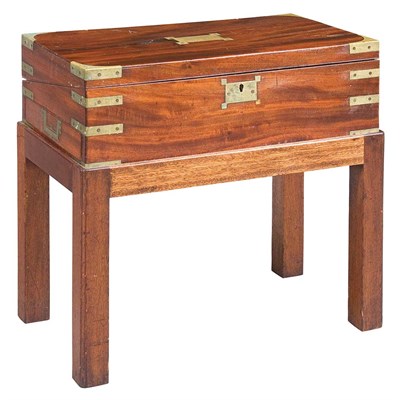 Lot 1493 - Georgian Brass-Bound Mahogany Lap Desk on...