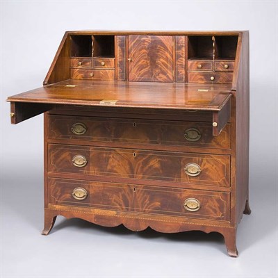 Lot 1287 - Federal Style Mahogany Slant Front Desk Late...