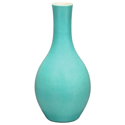 Lot 408 - Chinese Turquoise Enameled Porcelain Bottle...
