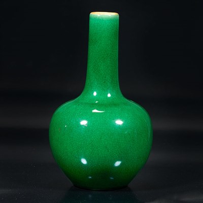 Lot 376 - Chinese Apple Green Glazed Vase 19th Century...