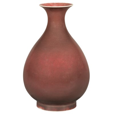 Lot 383 - Chinese Liver Red Glazed Porcelain Vase...