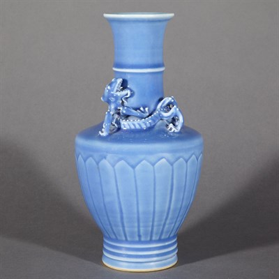 Lot 346 - Chinese Light Blue Glazed Porcelain Vase...