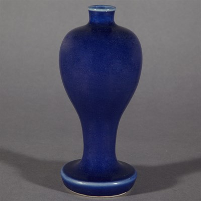 Lot 353 - Chinese Blue Glazed Porcelain Meiping 18th...