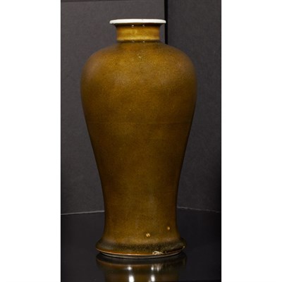 Lot 330 - Chinese Olive Glazed Porcelain Meiping 19th...