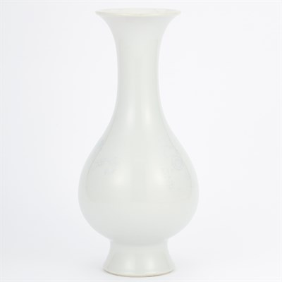 Lot 308 - Chinese White Glazed Anhua Decorated Porcelain...