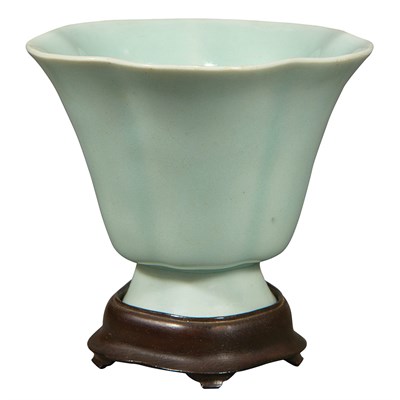 Lot 414 - Pair of Chinese Celadon Glazed Porcelain Cups...