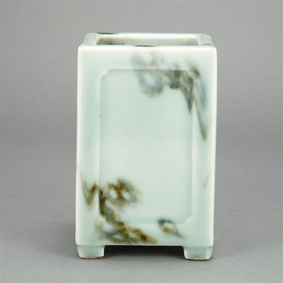Lot 397 - Chinese Celadon Glazed Porcelain Brushpot 20th...
