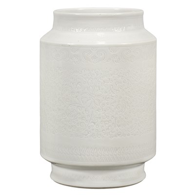 Lot 400 - Chinese White Glazed Vase 18th Century Of...