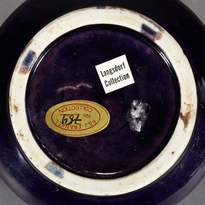 Lot 360 - Chinese Aubergine Glazed Porcelain Censer...