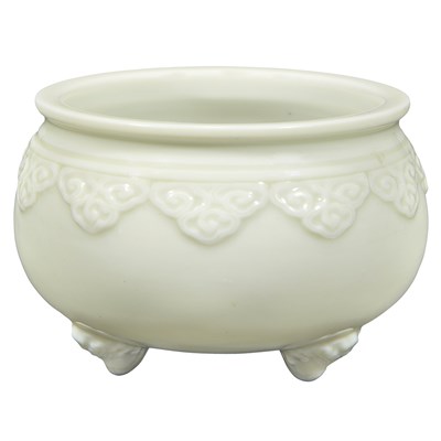Lot 338 - Chinese White Glazed Porcelain Censer Kangxi...