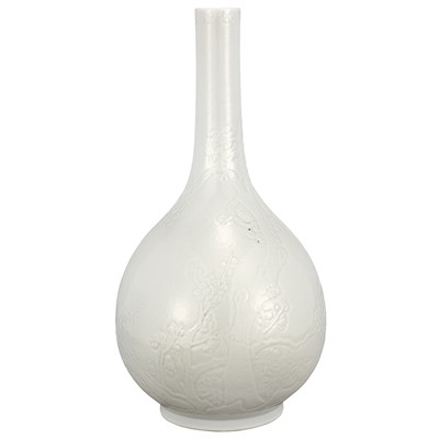 Lot 430 - Chinese White Glazed Porcelain Bottle Vase...