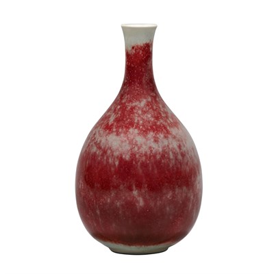 Lot 406 - Chinese Copper Red Glazed Porcelain Vase 18th...
