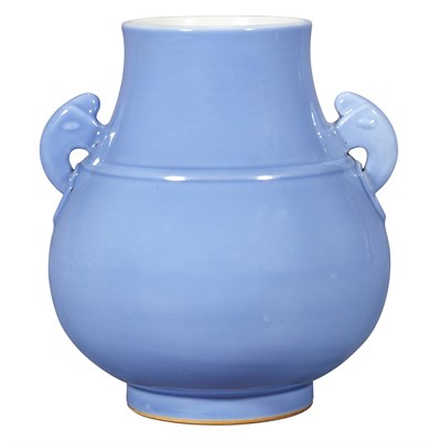 Lot 394 - Chinese Sky Blue Glazed Porcelain Vase 19th...