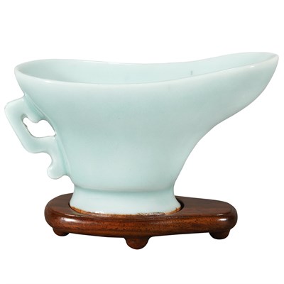 Lot 363 - Chinese Celadon Glazed Porcelain Libation Cup...