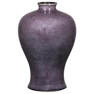 Lot 294 - Chinese Aubergine Glazed Porcelain Meiping...