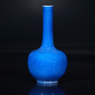 Lot 390 - Chinese Blue Glazed Porcelain Bottle Vase...
