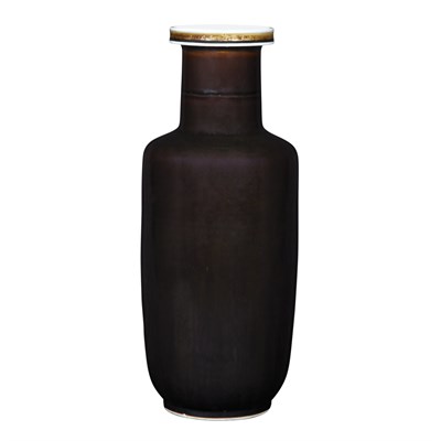 Lot 388 - Chinese Mirror Black Glazed Porcelain Vase...