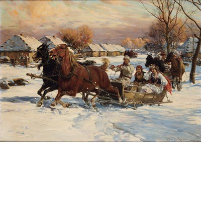 Lot 78 - Follower of Alfred von Wierusz-Kowalski Sleigh...