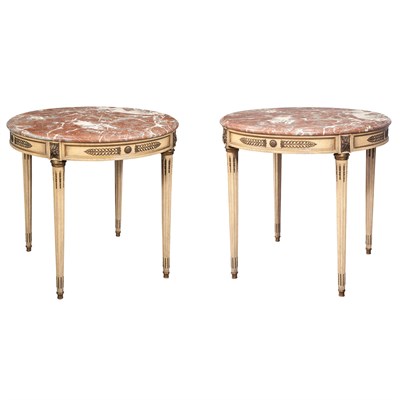 Lot 762 - Pair of Louis XVI Style Metal Mounted Painted...