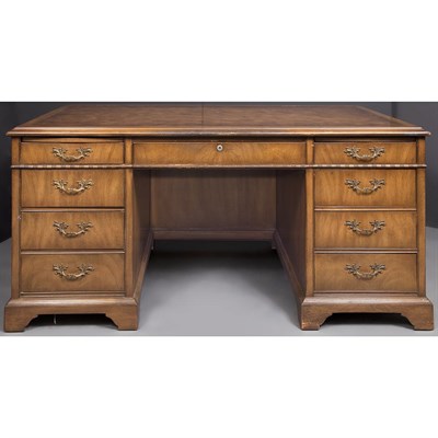 Lot 813 - Mahogany Stained Double Pedestal Desk Second...