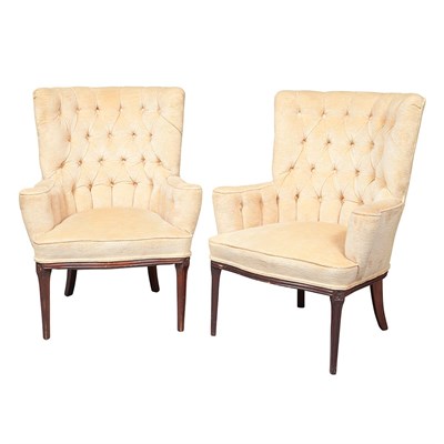 Lot 737 - Pair of Louis XVI Style Mahogany Bergeres Mid...