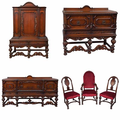Lot 779 - Baroque Style Carved Mahogany and Walnut...