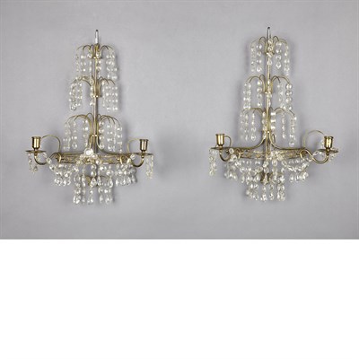 Lot 1401 - Pair of Louis XVI Style Gilt-Metal and Glass...